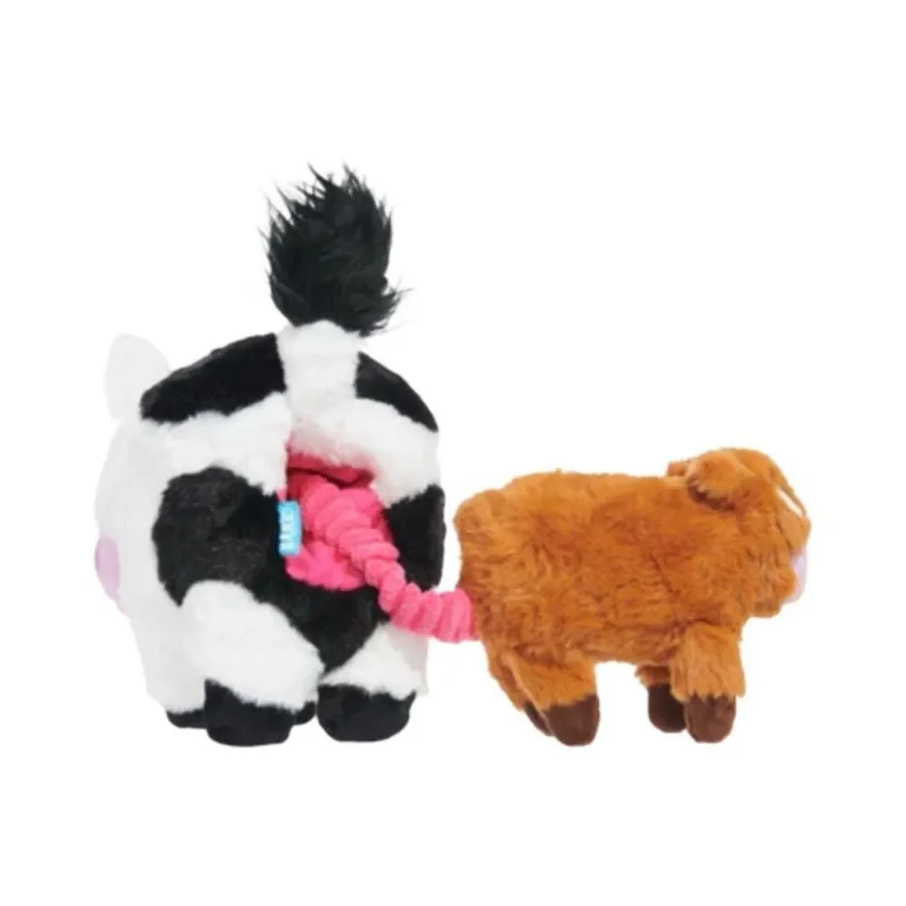 NWT Bark Box Bertha the Cow Dog Toy Cow Giving Birth Calf XL Tug Plush Toy